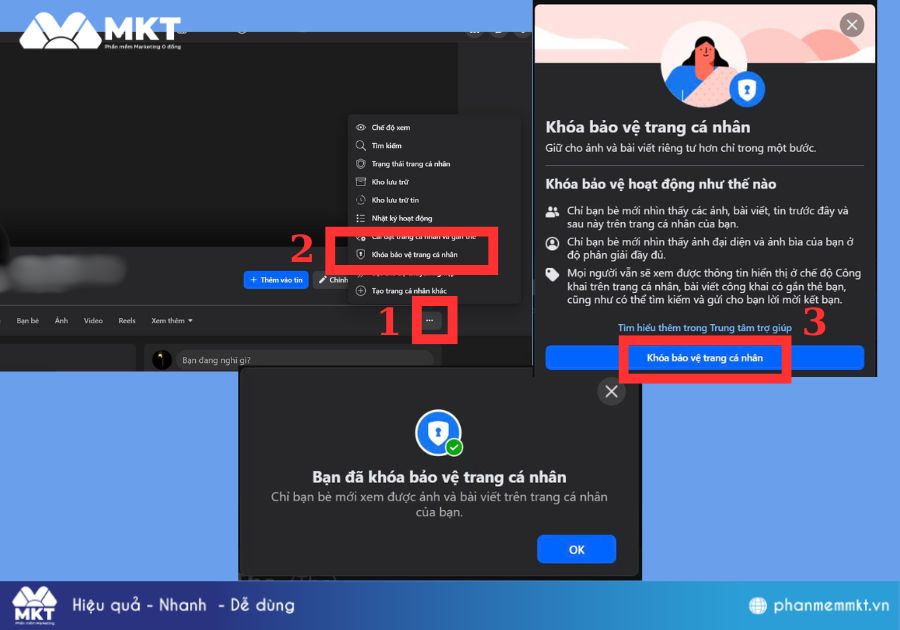 Cách khóa trang cá nhân trên máy tính