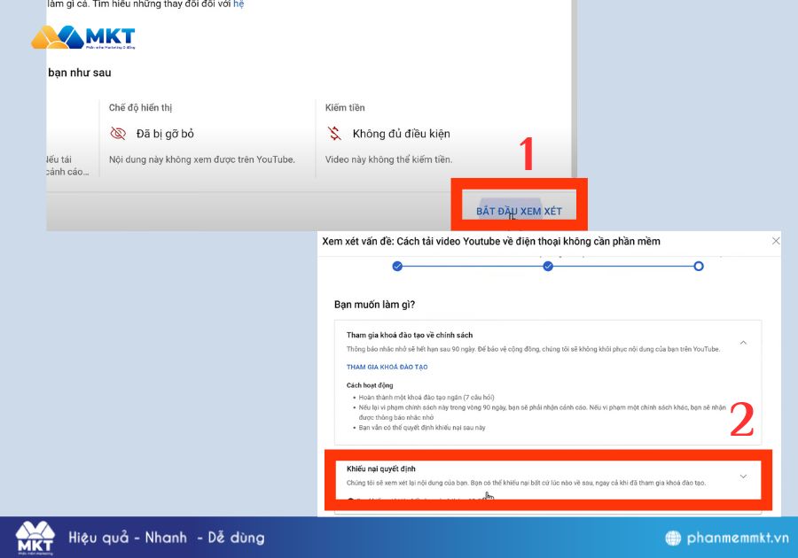 Quá trình kháng cáo kênh Youtube bị chết