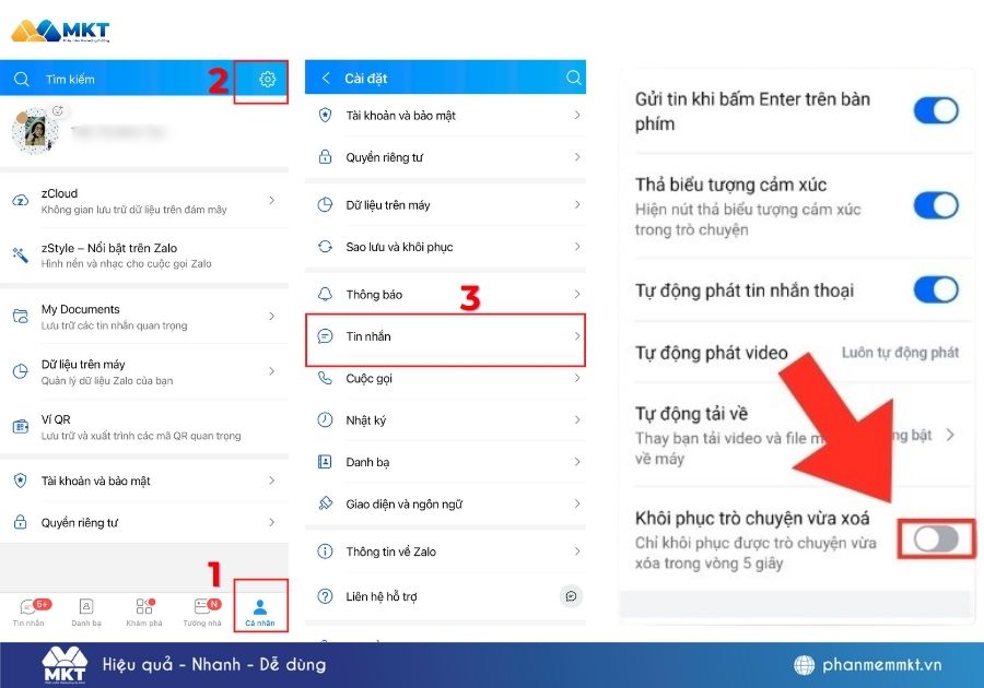 cách khôi phục tin nhắn zalo vừa xoá